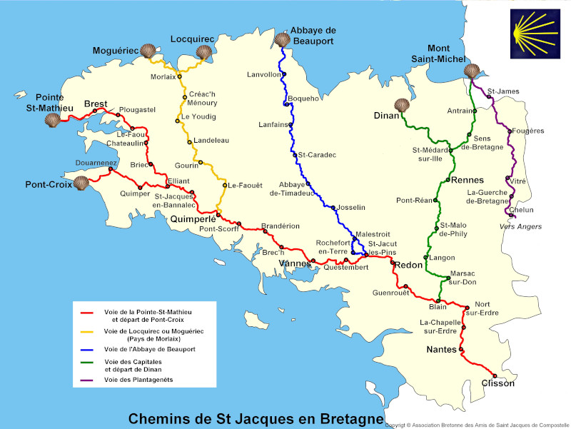 Chemins de Compostelle en Bretagne