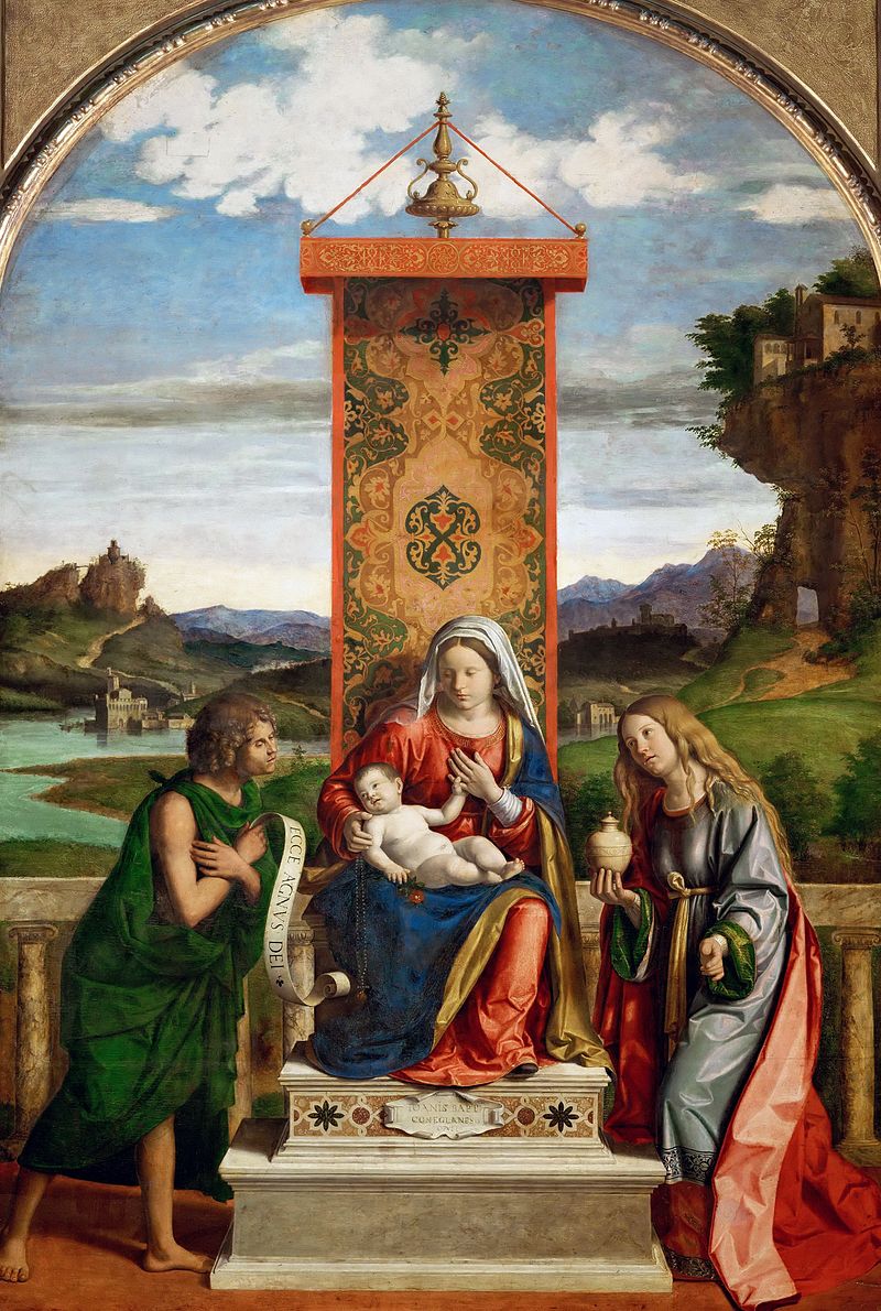 La Vierge et l'Enfant entre saint Jean-Baptiste et sainte Marie-Madeleine, uvre du peintre Cima da Conegliano