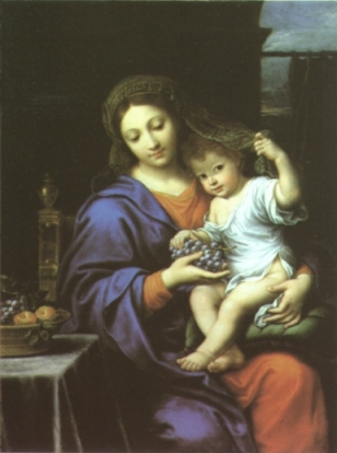 La Vierge  la grappe, peint vers 1645 par Pierre MIGNARD le Romain