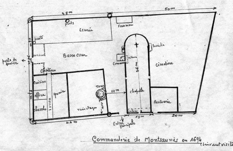 Plan de la Commanderie de Montsauns