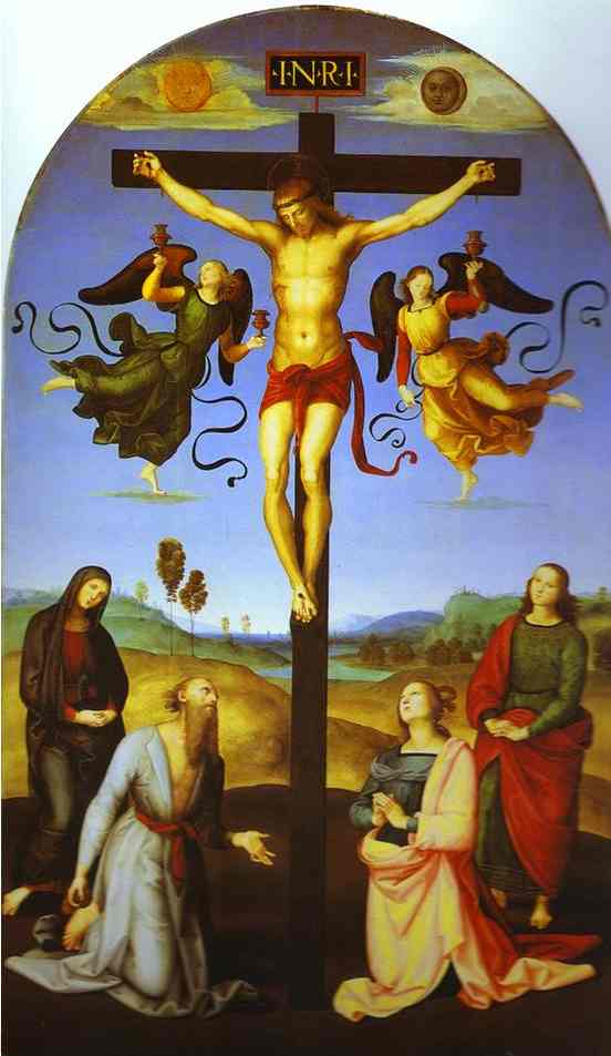 La Crucifixion, peint par RAPHAEL v. 1502/1503.