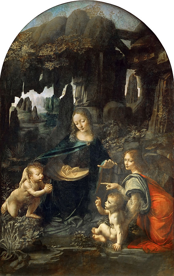 La Vierge aux rochers, peint par Lonard de Vinci v. 1483/1486.